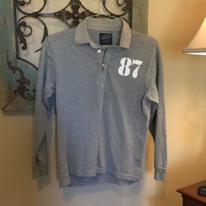 Old Navy boys L rugby style shirt. Grey. NWOT